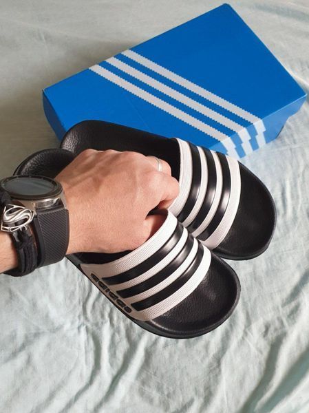 Чорні капці Адідас Аділет унісекс Adidas Adilette Black White 36 ALL04471W фото