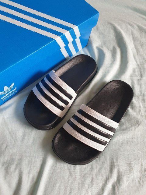 Чорні капці Адідас Аділет унісекс Adidas Adilette Black White 36 ALL04471W фото