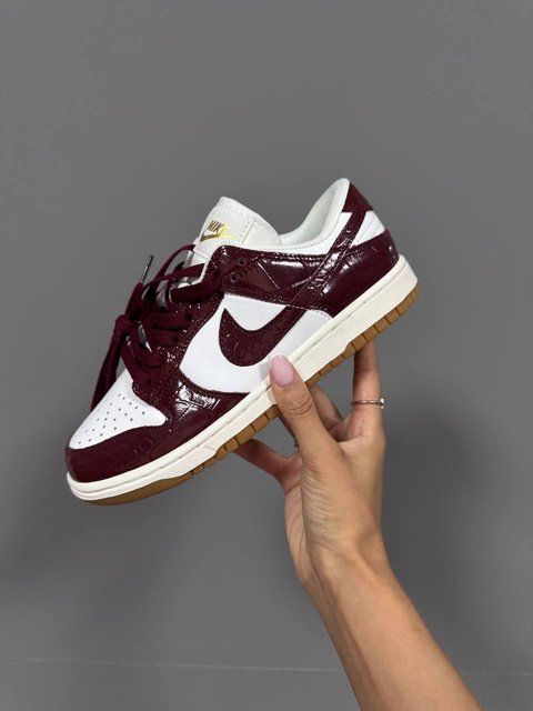 Білі кросівки унісекс Nike SB Dunk Low Burgundy Croc х Данк 36 ALL22363 фото