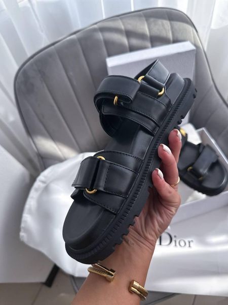 Жіночі чорні сандалії Dior Sandals Premium Black x Діор 36 ALL06758 фото