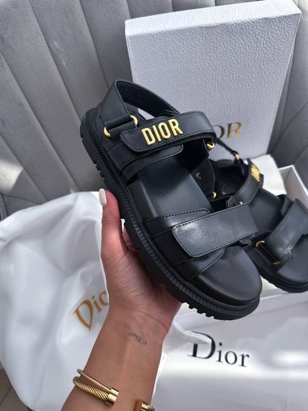 Жіночі чорні сандалії Dior Sandals Premium Black x Діор 36 ALL06758 фото