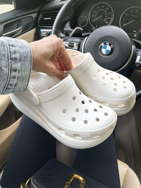 Жіночі білі крокси Crocs Classic Crush Clog Cream White x Крокс 36 ALL17272 фото