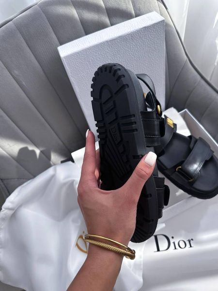 Жіночі чорні сандалії Dior Sandals Premium Black x Діор 36 ALL06758 фото