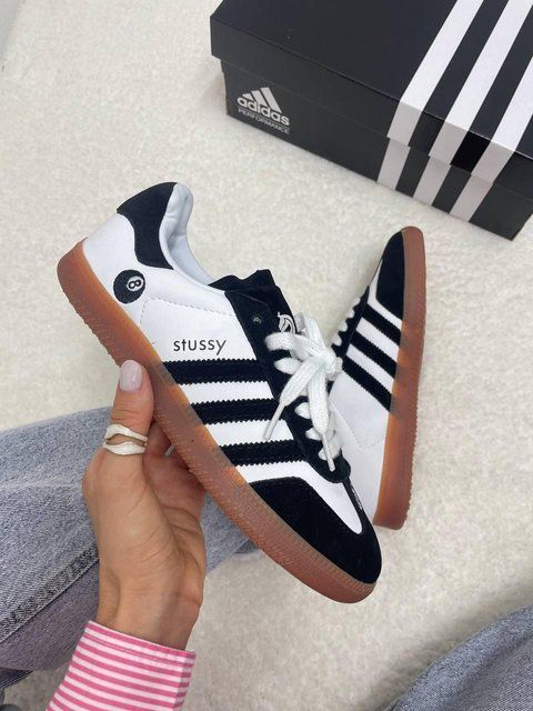 Чорно-білі кросівки Adidas Samba Stussy White Black x Адідас Самба 36 ALL17484 фото