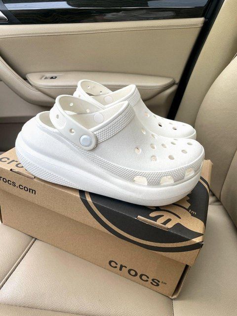 Жіночі білі крокси Crocs Classic Crush Clog Cream White x Крокс 36 ALL17272 фото