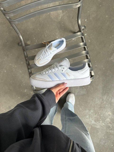 Білі шкіряні кросівки унісекс Adidas Samba White x Самба 36 ALL20545 фото