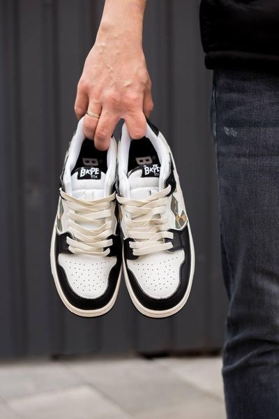 Чоловічі кросівки Bape SK8 STA Kamo Black White х Бейп 42 ALL11264 фото