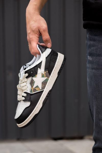 Чоловічі кросівки Bape SK8 STA Kamo Black White х Бейп 42 ALL11264 фото