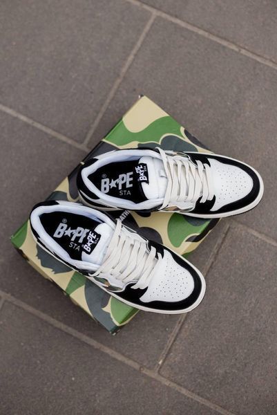 Чоловічі кросівки Bape SK8 STA Kamo Black White х Бейп 42 ALL11264 фото
