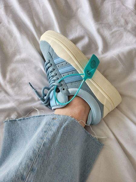 Жіночі блакитні кросівки Adidas Campus Bad Bunny Blue Cream x Адідас Кампус 36 ALL12645 фото