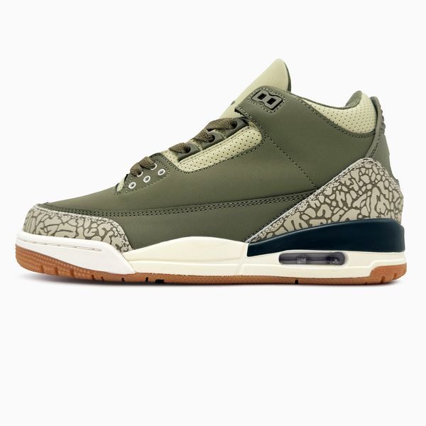 Чоловічі оливкові кросівки Jordan 3 Retro Medium Olive х Джордан 40 ALL24448 фото