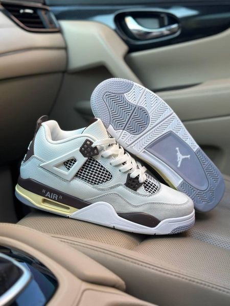 Білі кросівки унісекс Air Jordan 4 Ma Maniere White Beige Brown х Джордан 36 ALL11547 фото