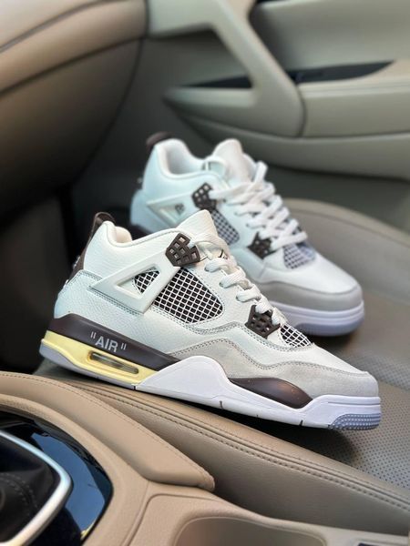 Білі кросівки унісекс Air Jordan 4 Ma Maniere White Beige Brown х Джордан 36 ALL11547 фото