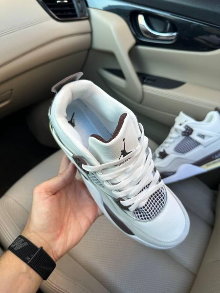 Білі кросівки унісекс Air Jordan 4 Ma Maniere White Beige Brown х Джордан 36 ALL11547 фото