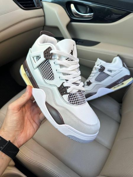 Білі кросівки унісекс Air Jordan 4 Ma Maniere White Beige Brown х Джордан 36 ALL11547 фото