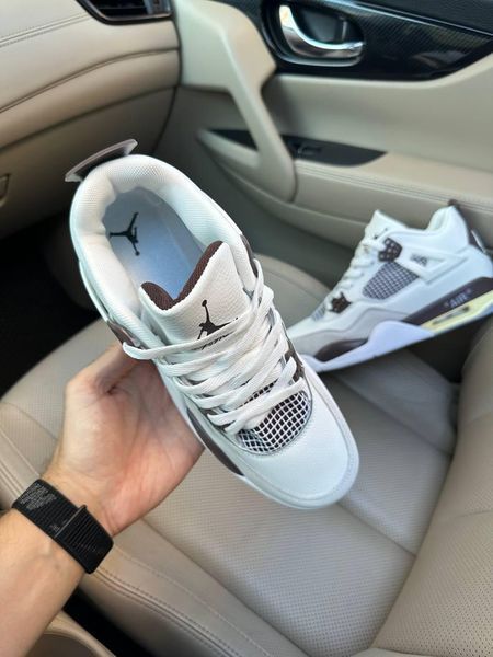 Білі кросівки унісекс Air Jordan 4 Ma Maniere White Beige Brown х Джордан 36 ALL11547 фото