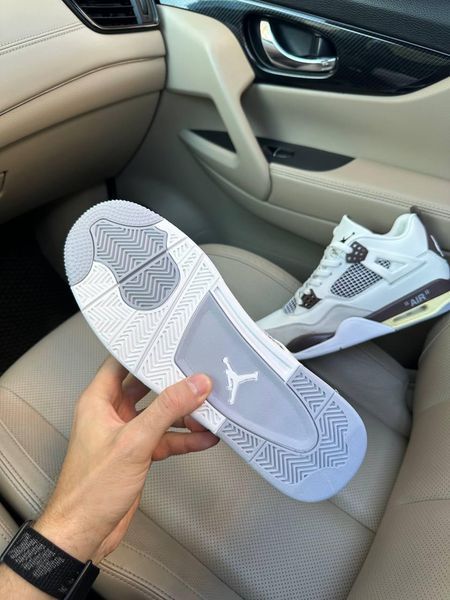 Білі кросівки унісекс Air Jordan 4 Ma Maniere White Beige Brown х Джордан 36 ALL11547 фото