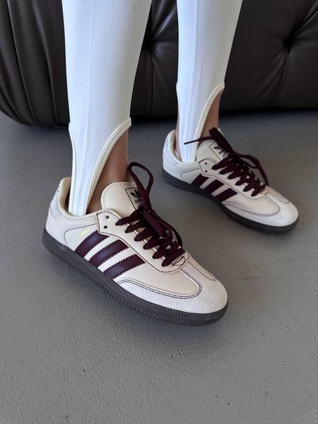 Жіночі бежеві кросівки Adidas Samba OG Wonder White Maroon x Самба 36 ALL20390 фото