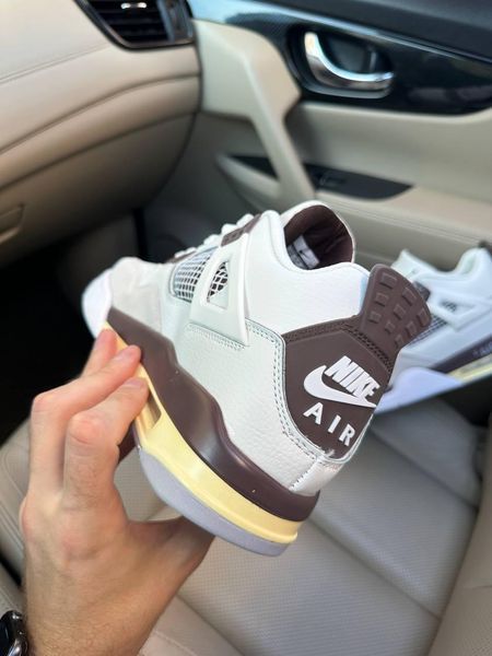 Білі кросівки унісекс Air Jordan 4 Ma Maniere White Beige Brown х Джордан 36 ALL11547 фото