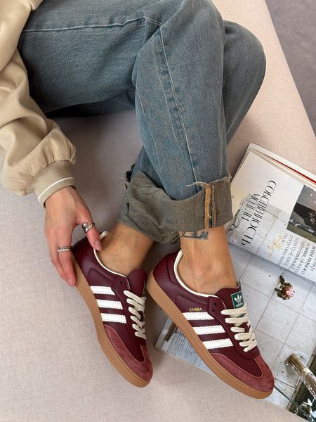 Бордові жіночі кросівки Adidas Samba OG Fox Bordo x Самба 37 ALL23526 фото