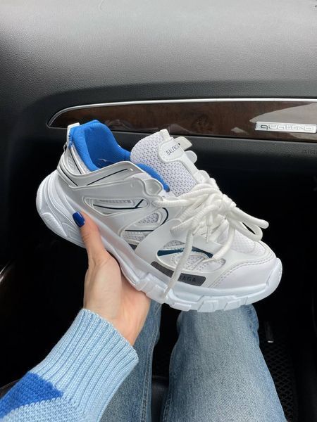 Білі жіночі баленсіага трек Balenciaga Track White Blue 36 ALL08782W фото