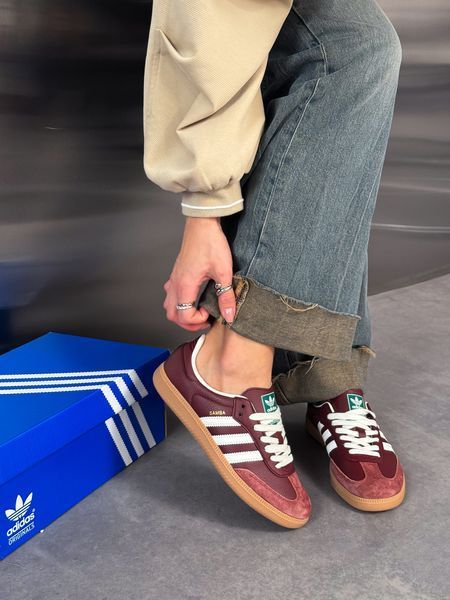 Бордові жіночі кросівки Adidas Samba OG Fox Bordo x Самба 37 ALL23526 фото