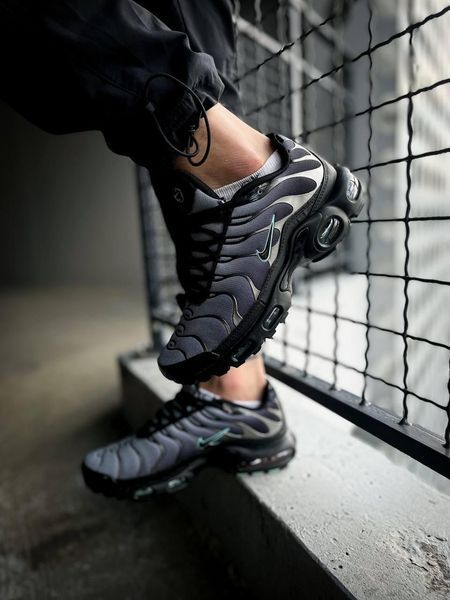 Сірі чоловічі кросівки Nike Air Max TN Plus Black Particle Grey Vapor Green х Ейр Макс ТН 41 ALL12156 фото