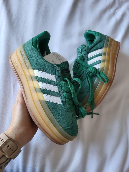 Жіночі зелені кросівки Adidas Gazelle Bold Platform Green White х Газель 36 ALL18130 фото