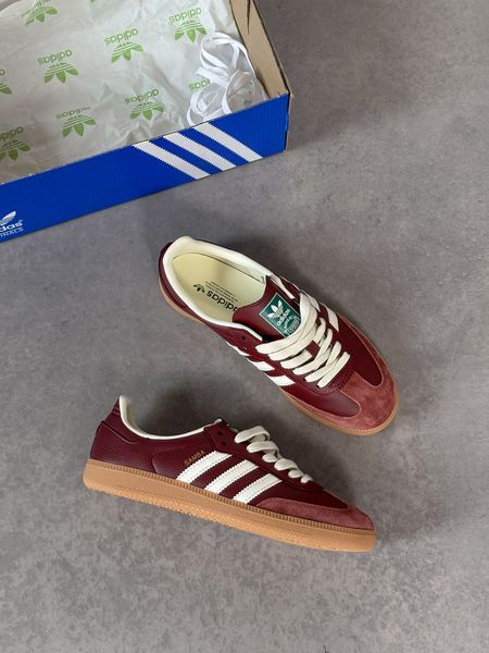 Бордові жіночі кросівки Adidas Samba OG Fox Bordo x Самба 37 ALL23526 фото