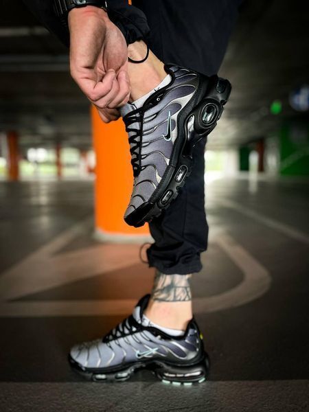 Сірі чоловічі кросівки Nike Air Max TN Plus Black Particle Grey Vapor Green х Ейр Макс ТН 41 ALL12156 фото