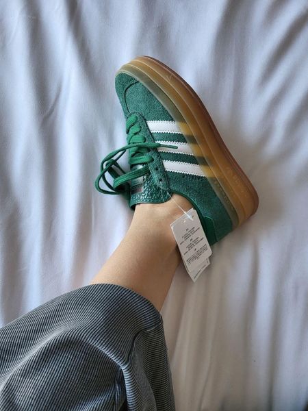 Жіночі зелені кросівки Adidas Gazelle Bold Platform Green White х Газель 36 ALL18130 фото