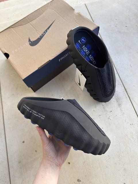 Чорні шльопанці, капці унісекс Nike Mind 001 Slide FRAGMENT Black Blue х Найк Майнд 38 ALL25097 фото