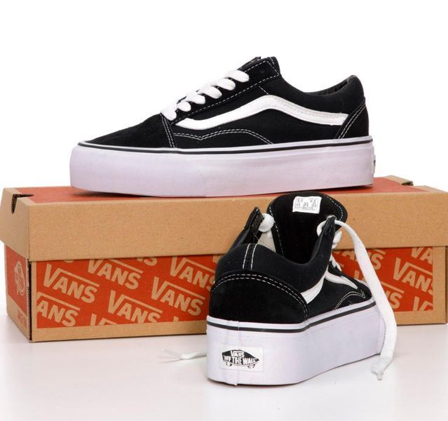 Кросівки жіночі Ванс Олд Скул Vans Old Skool Black White Platform Premium 36 ALL08980 фото