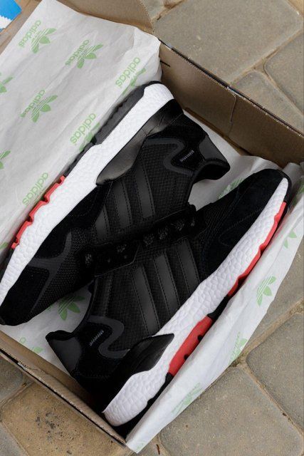 Чорні чоловічі кросівки Adidas Nite Jogger Black White x Джоггер 41 ALL16583 фото