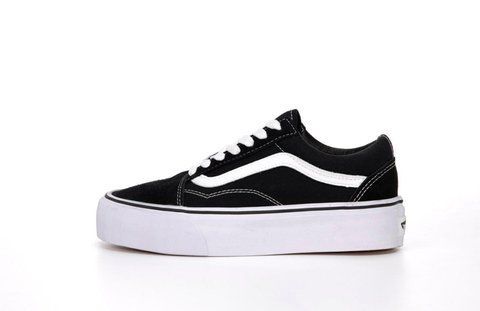Кросівки жіночі Ванс Олд Скул Vans Old Skool Black White Platform Premium 37 ALL08980 фото