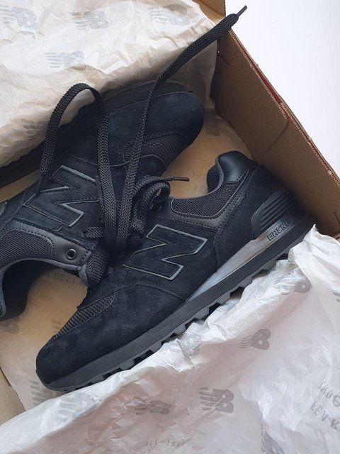 Чоловічі чорні кросівки New Balance 574 Black х Нью Беланс 41 ALL13253 фото