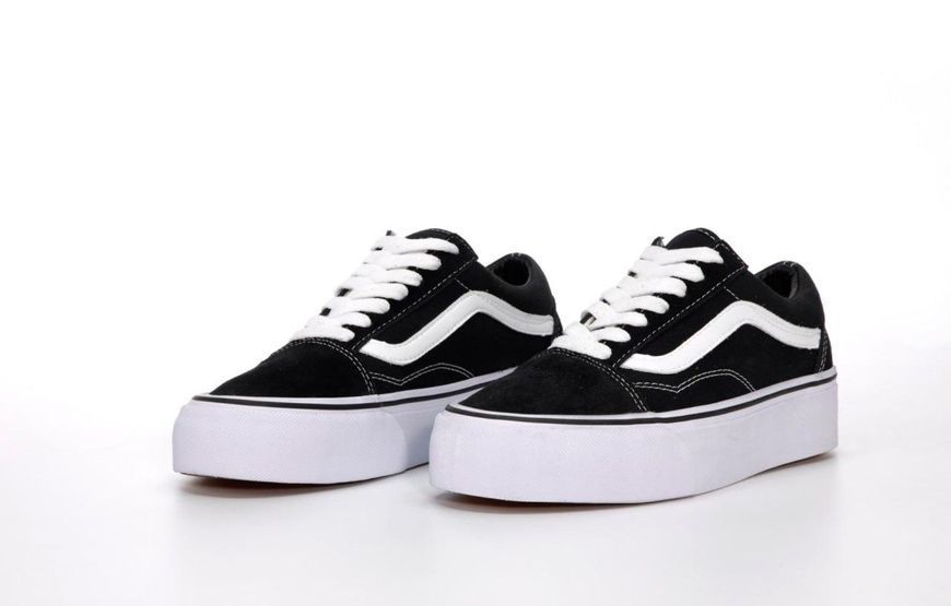 Кросівки жіночі Ванс Олд Скул Vans Old Skool Black White Platform Premium 37 ALL08980 фото