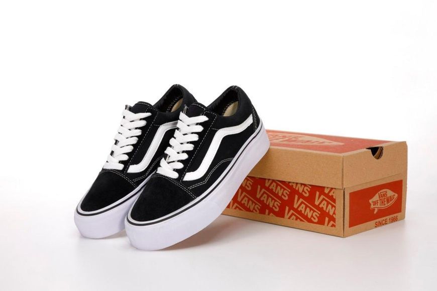 Кросівки жіночі Ванс Олд Скул Vans Old Skool Black White Platform Premium 37 ALL08980 фото