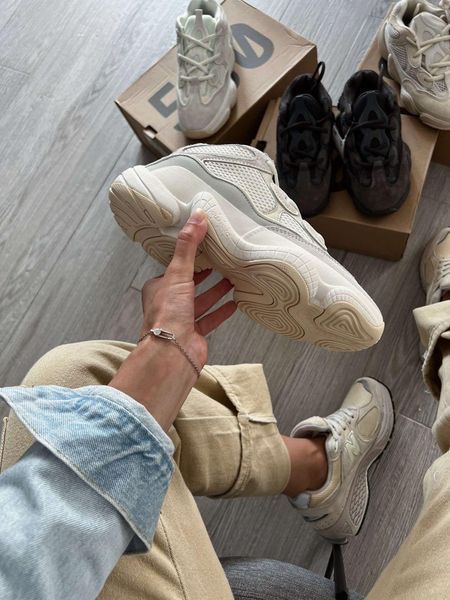 Бежеві кросівки унісекс Adidas Yeezy Boost 500 Bone White х Адидас Ізі Буст 36 ALL15906 фото
