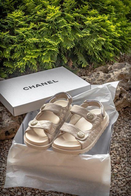 Жіночі сандалі бежеві Chanel Dad Sandals Beige Premium x Шанель 36 ALL08506 фото