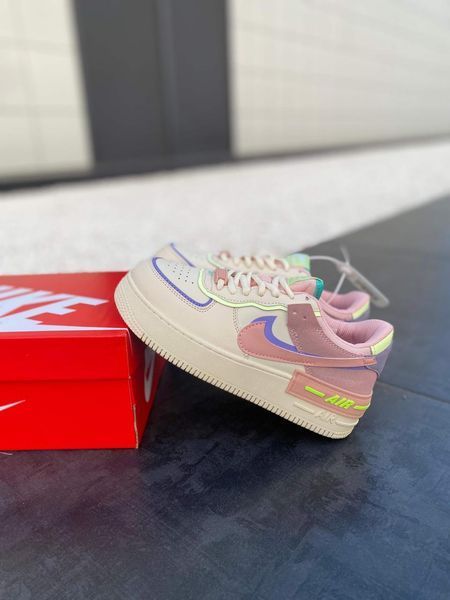 Бежеві шкіряні кросівки Найк Ейр Форс Шедов унісекс Nike Air Force Shadow Cashmere 36 ALL08035W фото