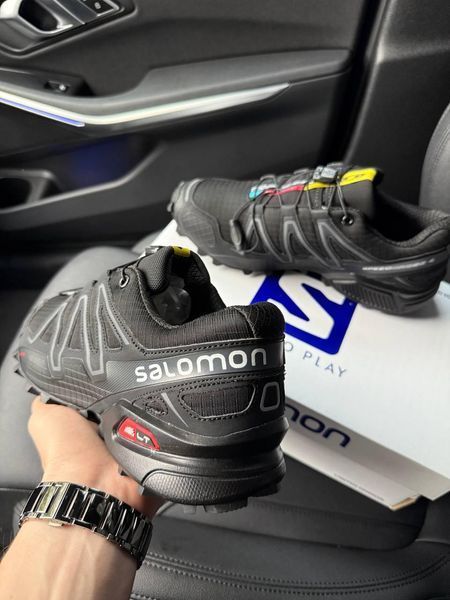 Чоловічі чорні кросівки Salomon Speedcross 4 Black White х Саломон 41 ALL22700 фото