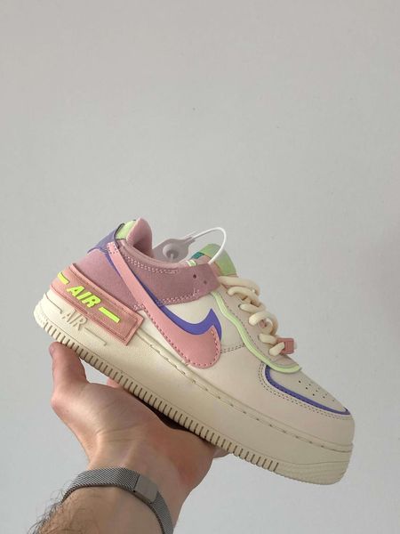 Бежеві шкіряні кросівки Найк Ейр Форс Шедов унісекс Nike Air Force Shadow Cashmere 36 ALL08035W фото