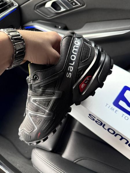 Чоловічі чорні кросівки Salomon Speedcross 4 Black White х Саломон 41 ALL22700 фото