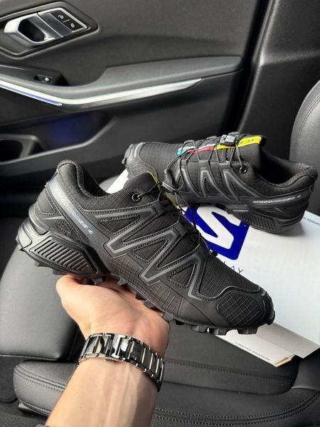 Чоловічі чорні кросівки Salomon Speedcross 4 Black White х Саломон 41 ALL22700 фото