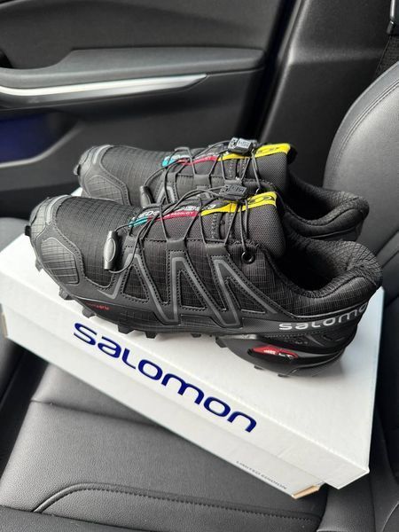Чоловічі чорні кросівки Salomon Speedcross 4 Black White х Саломон 41 ALL22700 фото