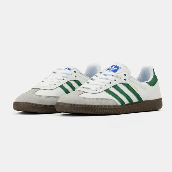 Білі кросівки Adidas Samba White Green x Адідас Самба 36 ALL11422 фото