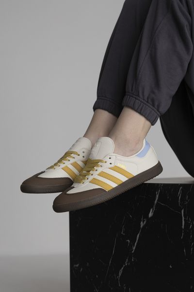 Жіночі білі кросівки Adidas Samba Og Off-White Oat White Yellow Blue Brown x Самба 36 ALL17881 фото
