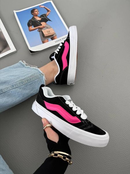 Чорні кеди Vans KNU Black Pink White х Ванс 36 ALL16543 фото