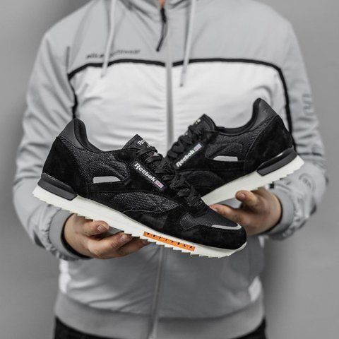 Чоловічі чорні кросівки Reebok Classic Black White х Рібок 41 ALL23715 фото